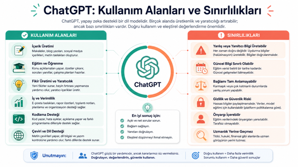 ChatGPT güçlü ve zayıf yönleri karşılaştırması kullanım alanları