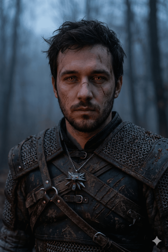 Rivyalı Geralt’ın Keskin Bakışlarına Dönüşün: Sizin Yüzünüzle AI promptu