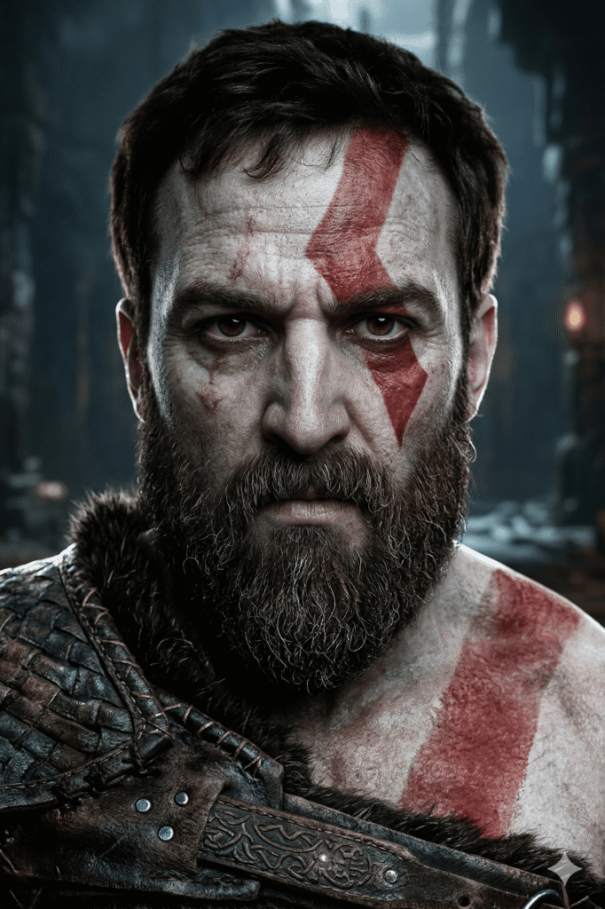 Siz de Kratos Olun: Savaş Tanrısı Efsanesine Gerçekçi Bir Yolculuk AI promptu